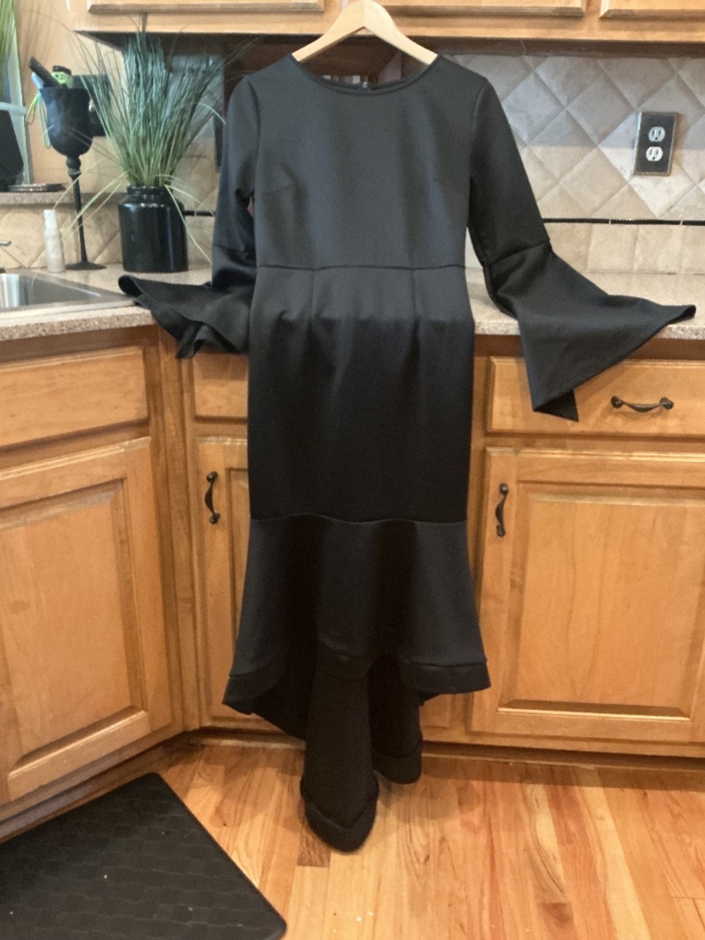 New Hi Low designed Black with Bell Sleeves